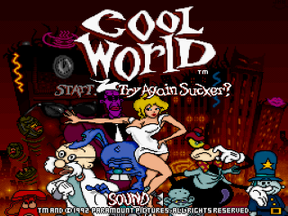Cool World title screen for Super Nintendo